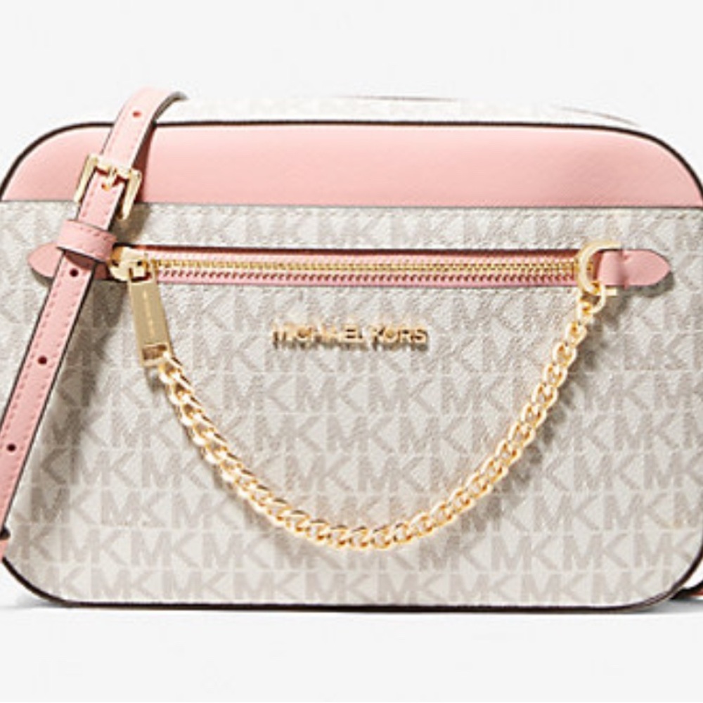 NEW Michael Kors Pink and Cream Crossbody Bag - Picture 4 of 9